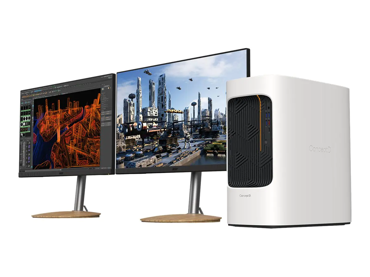 Acer ConceptD 500 CT500-53A - Tower - Core i7 12700F / 2.1 GHz - RAM 64 GB - SSD 1.024 TB, HDD 2 TB - GF RTX 3070 - GigE, 2.5 GigE, 802.11ax (Wi-Fi 6E) - WLAN: Bluetooth, 802.11a/b/g/n/ac/ax (Wi-Fi 6E) - Win 11 Pro - Monitor: keiner - weiß