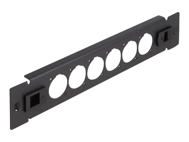 Delock Patchpanel (Blindblech) - D-Typ, werkzeugfrei - Rack montierbar - Schwarz - 1U -