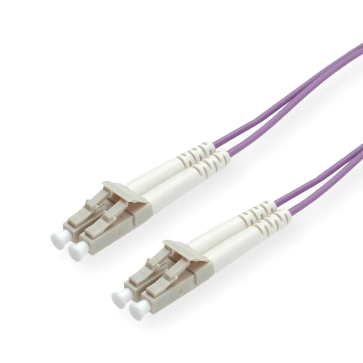Roline LWL - Patch-Kabel - LC (M) zu LC (M) - 0.5 m - Glasfaser - Duplex - 50/125 Mikrometer - OM4 - lila
