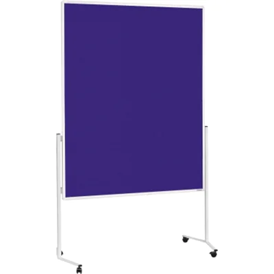 Diverse Moderationstafel weißer Rahmen, ungeteilt, mobil, Oberfläche Filz, blau 2111103