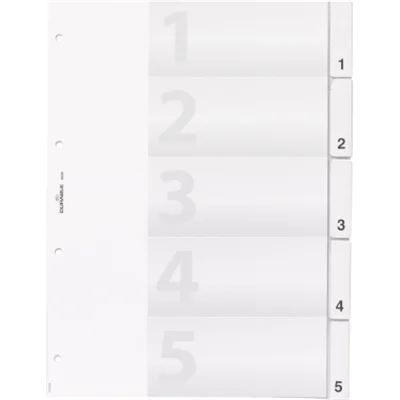DURABLE Register 682019 DIN A4 5teilig umschweißte Taben