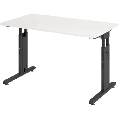 Hammerbacher Schreibtisch VOS612/W/G C-Fuß 120x67cm weiß/gr