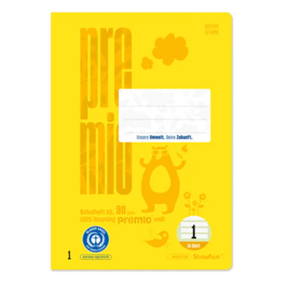 Staufen Schulheft Premio DIN A5 liniert 1 16 Bl.