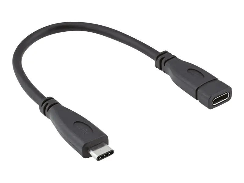 Roline - USB-Verlängerungskabel - 24 pin USB-C (M) zu 24 pin USB-C (W) - USB 3.1 - 15 cm - Schwarz