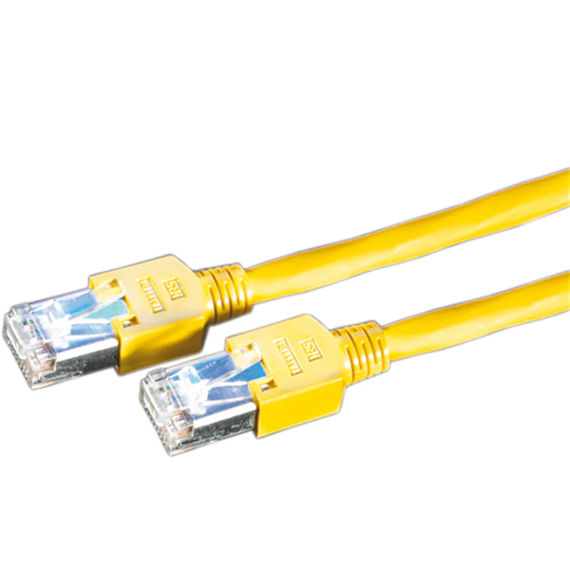 Draka - Patch-Kabel - RJ-45 (M) bis RJ-45 (M) - 7 m - SF/UTP - CAT 5e - halogenfrei, ohne Haken, verseilt - Gelb