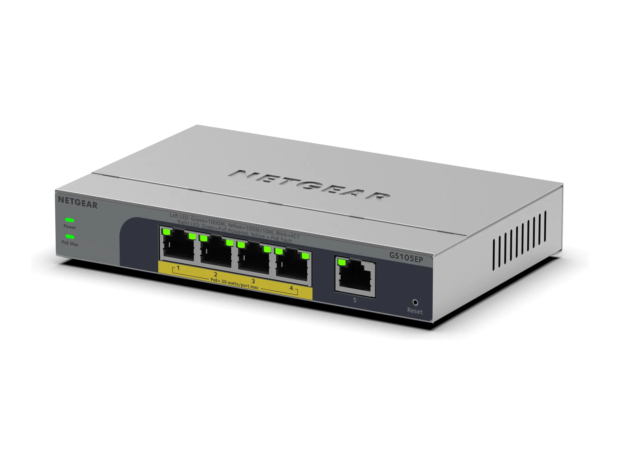 Netgear 5PT GB Plus Switch W/PoE+ GS105EP - Switch - 1 Gbps