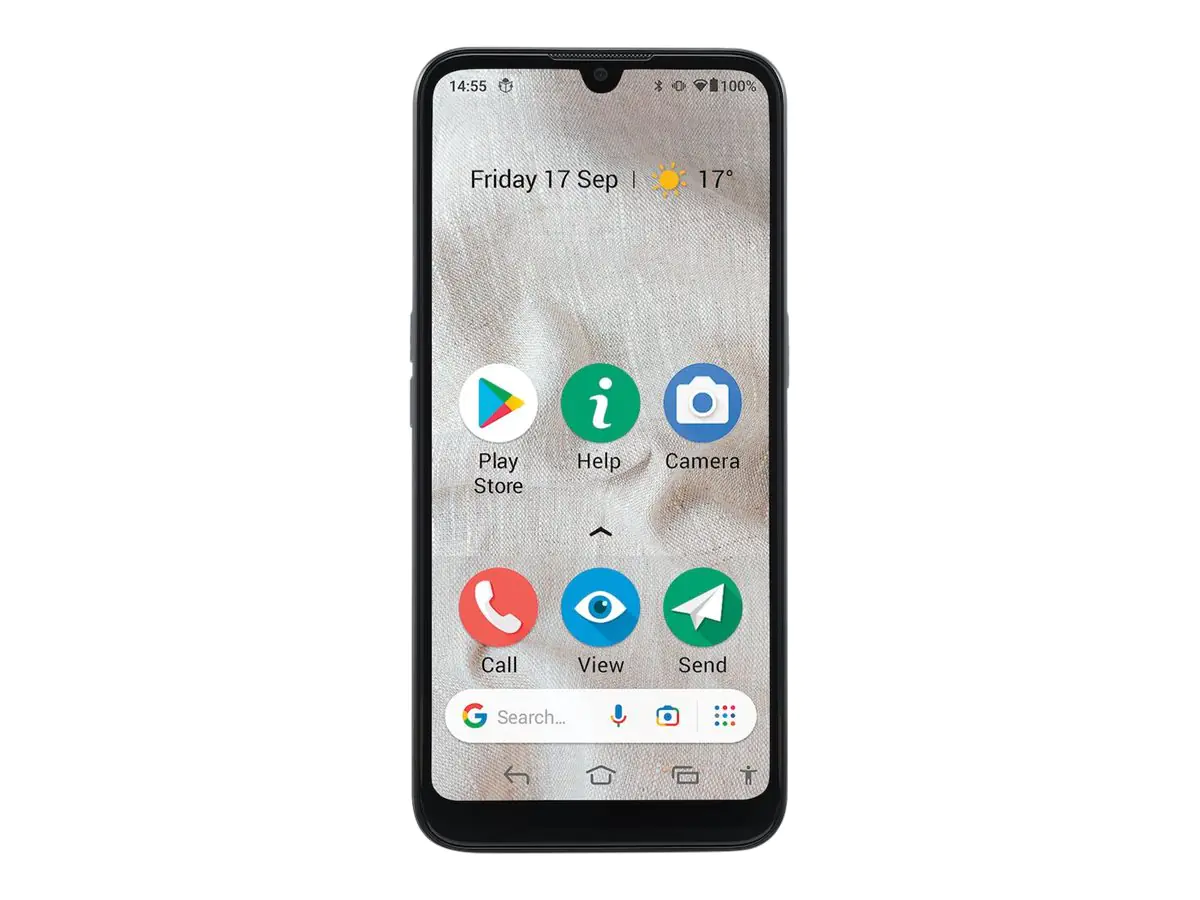 Doro 8100 - 4G Smartphone - RAM 2 GB / Interner Speicher 32 GB - microSD slot - 6.1" - 1560 x 720 Pixel - Triple-Kamera 13 MP, 2 MP, 2 MP - front camera 5 MP - mit Doro Watch black - Grau