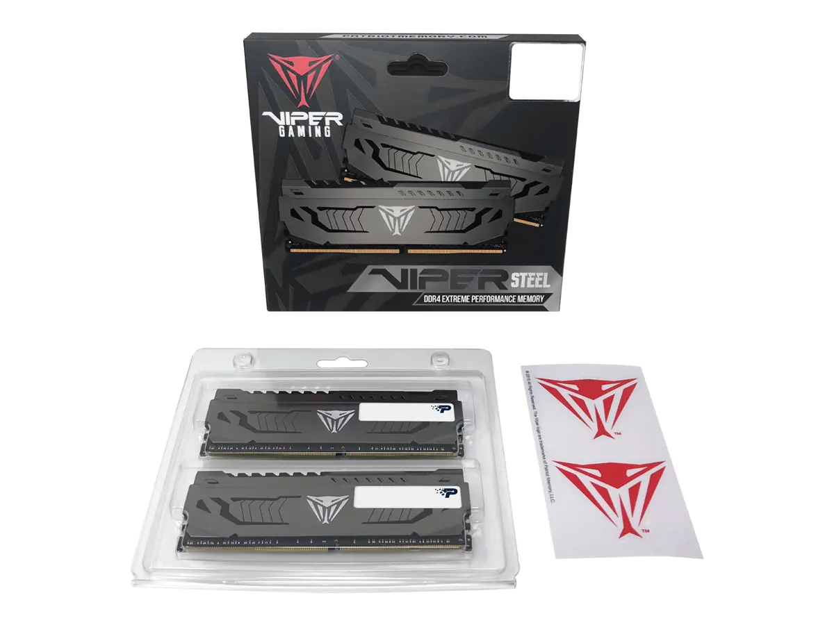 Patriot Extreme Performance Viper Steel - DDR4 - kit - 16 GB: 2 x 8 GB - DIMM 288-PIN - 3200 MHz / PC4-25600 - CL16 - 1.35 V - ungepuffert - non-ECC - gunmetal-grau