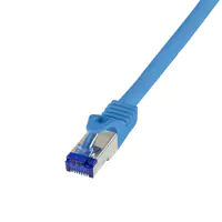 LogiLink Professional Ultraflex - Patch-Kabel - RJ-45 (M) zu RJ-45 (M) - 0.25 m - 6 mm - S/FTP - CAT 7 (Kabel) / CAT 6a (Anschlüsse) - halogenfrei, geformt, ohne Haken - Blau, RAL 5015