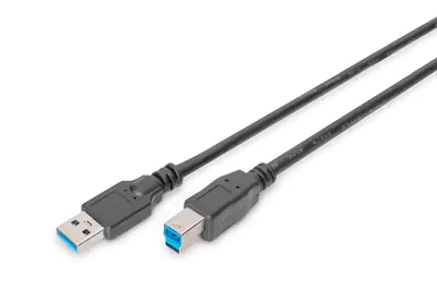 DIGITUS DB-300115-018-S - USB-Kabel - USB Typ A (M) bis USB Type B (M) - USB 3.1 - 1.8 m - geformt - Schwarz