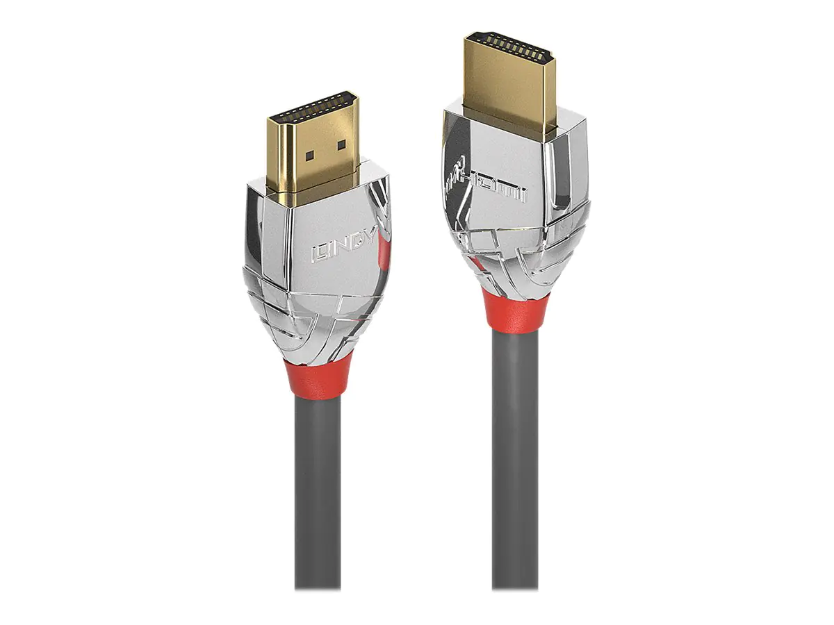 Lindy Cromo Line - HDMI-Kabel mit Ethernet - HDMI männlich zu HDMI männlich - 50 cm - Dreifachisolierung - Grau - 4K Unterstützung