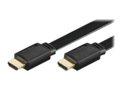 TECHly ICOC HDMI-FE - Highspeed - HDMI-Kabel mit Ethernet - HDMI männlich zu HDMI männlich - 1 m - Schwarz - flach, 4K Unterstützung, 1080p-Unterstützung, Dolby DTS-HD Master Audio-Unterstützung, Dolby TrueHD-Unterstützung