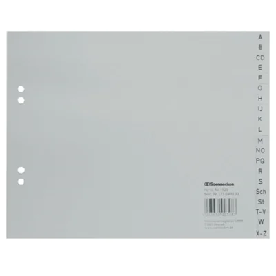 Soennecken Register 1520 DIN A4 A-Z halbe Höhe PP grau