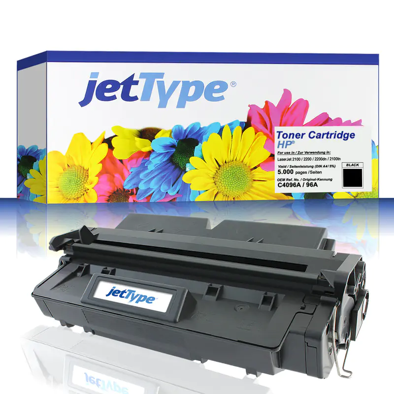 jetType Toner kompatibel zu HP C4096A 96A schwarz 5.000 Seiten 1 Stück