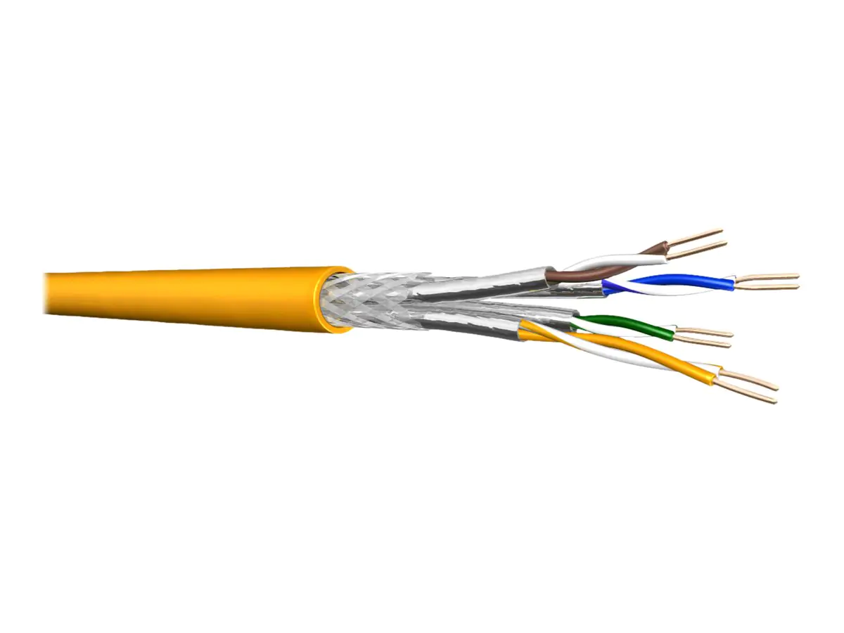 Draka UC1500 SS22 - Bulkkabel - 1000 m - SFTP, PiMF - CAT 7a - IEEE 802.3/IEEE 802.3at/IEEE 802.5 - halogenfrei - melonengelb, RAL 1028