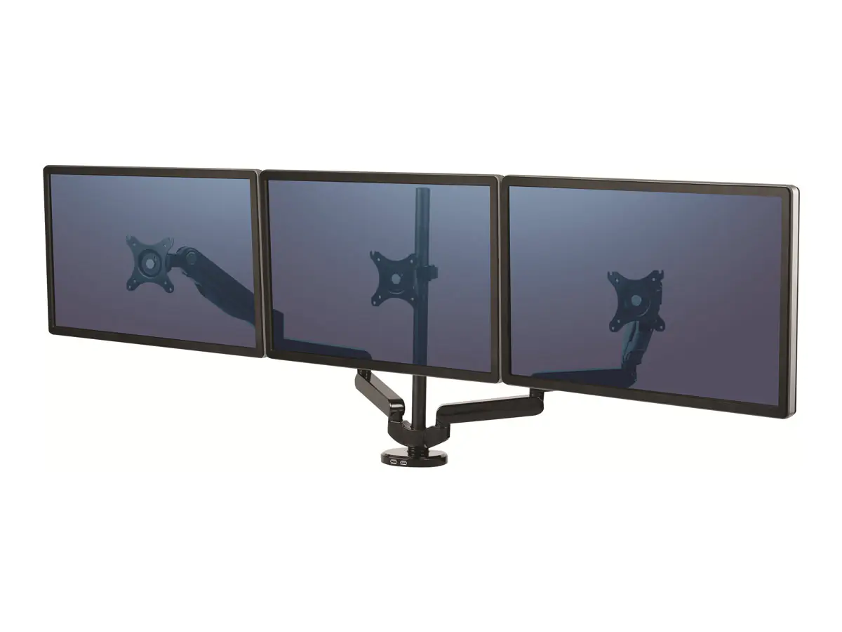 Fellowes Platinum Series Triple Arm - Befestigungskit - einstellbarer Arm - für 3 Monitore - Aluminium - Schwarz - Bildschirmgröße: bis zu 68,6 cm (bis zu 27 Zoll) 8042601