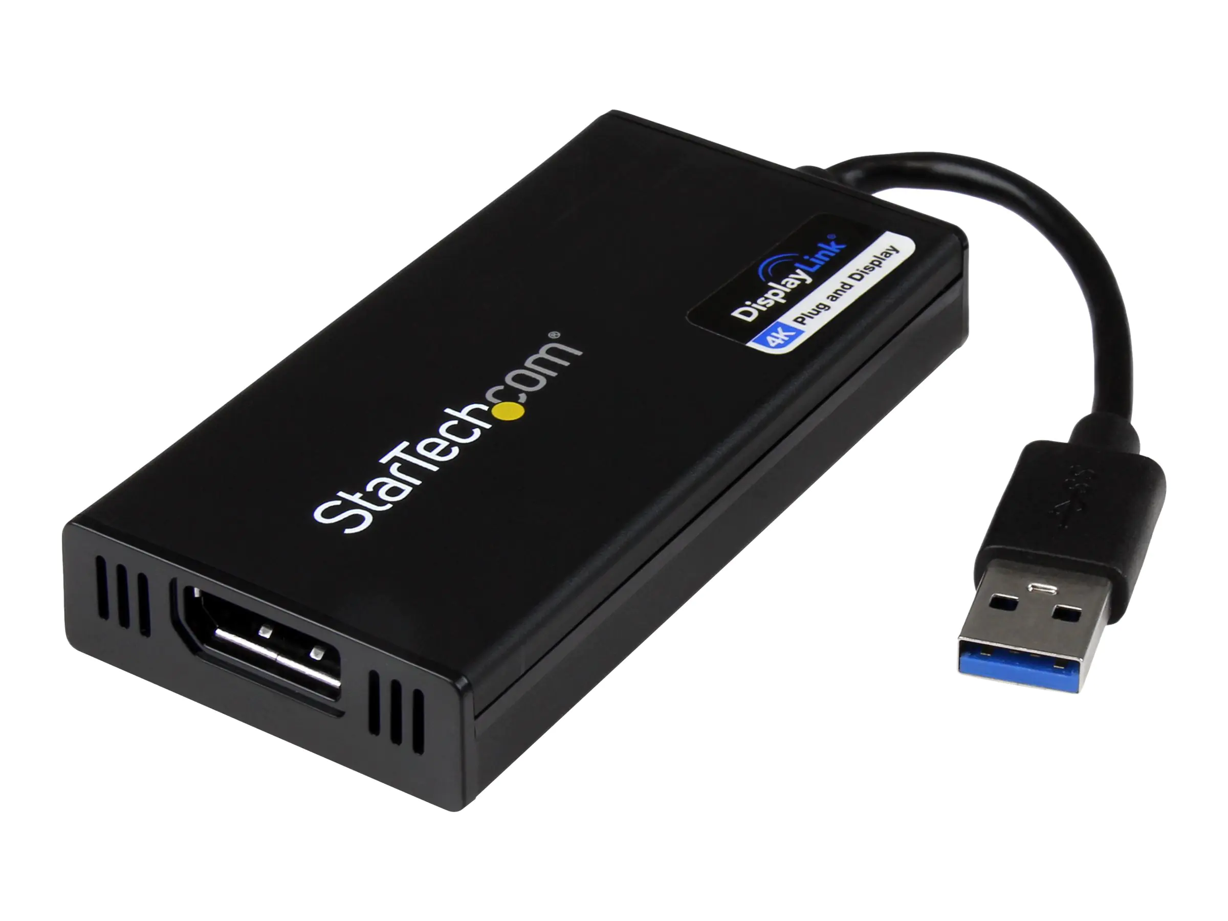 StarTech USB 3.0 auf Displayport Adapter - Externe Monitor Grafikkarte DisplayLink zertifiziert - Ultra HD 4k - USB/DisplayPort-Adapter - TAA-konform - USB Typ A (M) zu DisplayPort (W) - USB 3.0 - 9 m - 4K Unterstützung, USB-Strom - Schwarz - für P/N: MDP