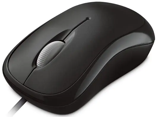 Microsoft Basic Optical Mouse - Maus - rechts- und linkshändig - optisch - 3 Tasten - kabelgebunden - USB - Schwarz