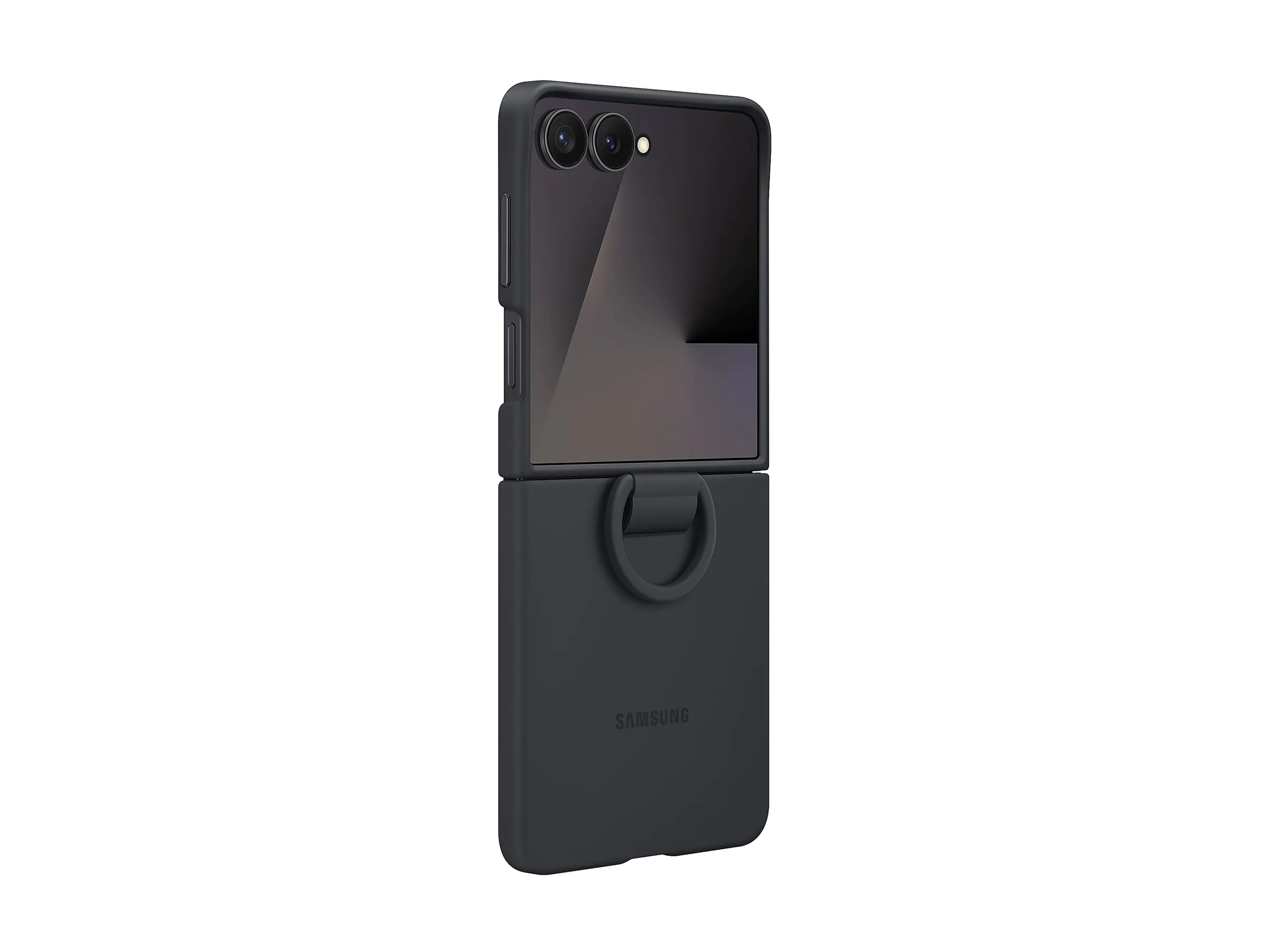 Samsung EF-PF766 - Hintere Abdeckung für Mobiltelefon - mit Ring - Silikon - Schwarz