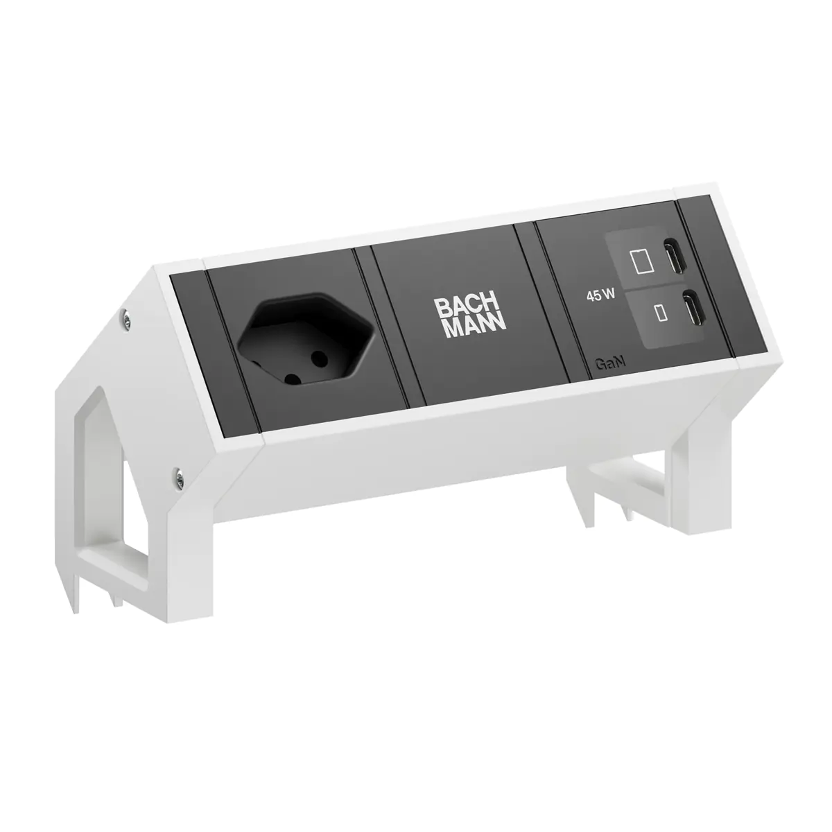 Bachmann DESK2 1xCH 90° 1xUSB C/C 45W RAL9010