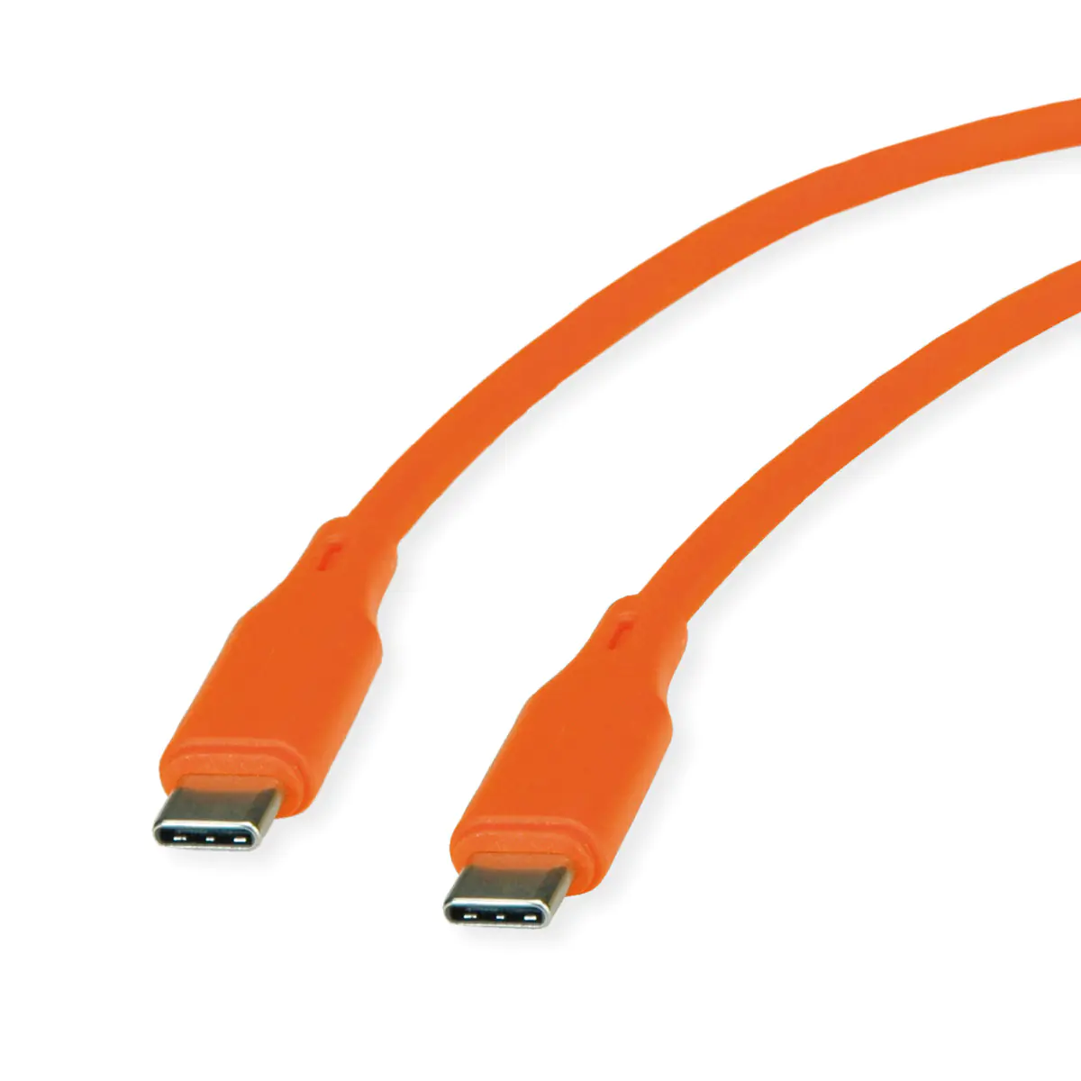 ROLINE USB 2.0 Kabel C-C ST/ST Silikon 60W 1m Orange - Kabel - Digital/Daten