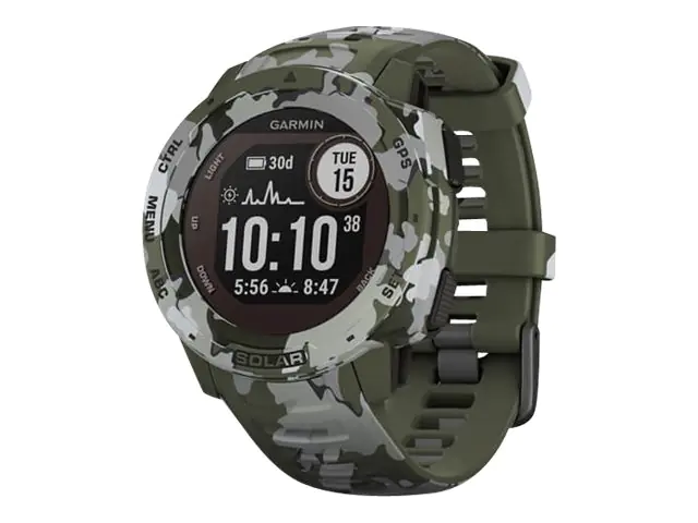 Garmin Instinct Solar - Camo Edition - Lichen Camo - Sportuhr mit Band - Silikon - Lichen Camo - Handgelenkgröße: 132-224 mm - einfarbig - Bluetooth, ANT+ - 53 g