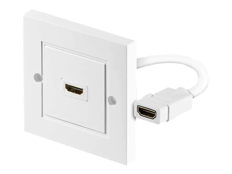 goobay - HDMI Wandteller - HDMI weiblich zu HDMI weiblich - abgeschirmt - weiß