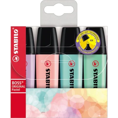 STABILO® Textmarker BOSS ORIGINAL 70/4-2 Pastel 4 St./Pack.