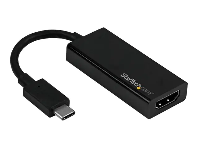 StarTech USB-C auf HDMI Adapter - Thunderbolt 3 kompatibel - Schwarz - 4K 60Hz - Externer Videoadapter - USB-C - HDMI - Schwarz - für P/N: TB3DK2DPM2, TB3DOCK2DPPD, TB3DOCK2DPPU