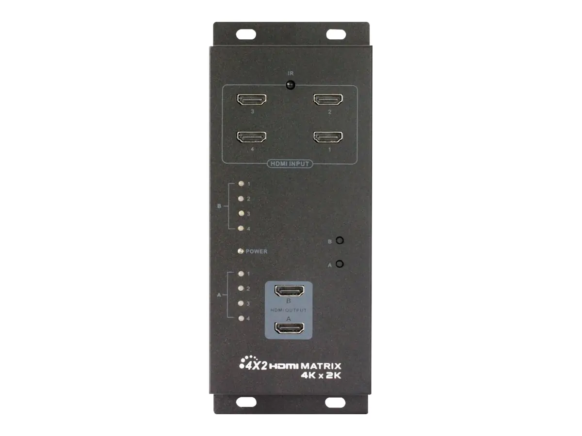 TECHly Matrix HDMI1.4 4 Input 2 Output 4K*2K - Video/Audio-Schalter - wandmontierbar