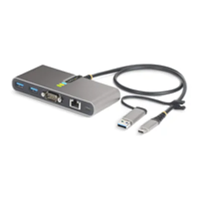 StarTech 2-Port USB-C/USB-A Hub with GbE and RS232 Serial, 2x USB-A - Hub - 2 x USB 3.2 Gen 1 - Desktop