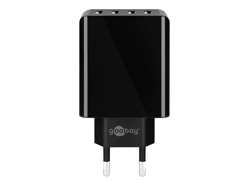 goobay - Netzteil - 30 Watt - 3 A - 4 Ausgabeanschlussstellen (4 x USB) - Schwarz