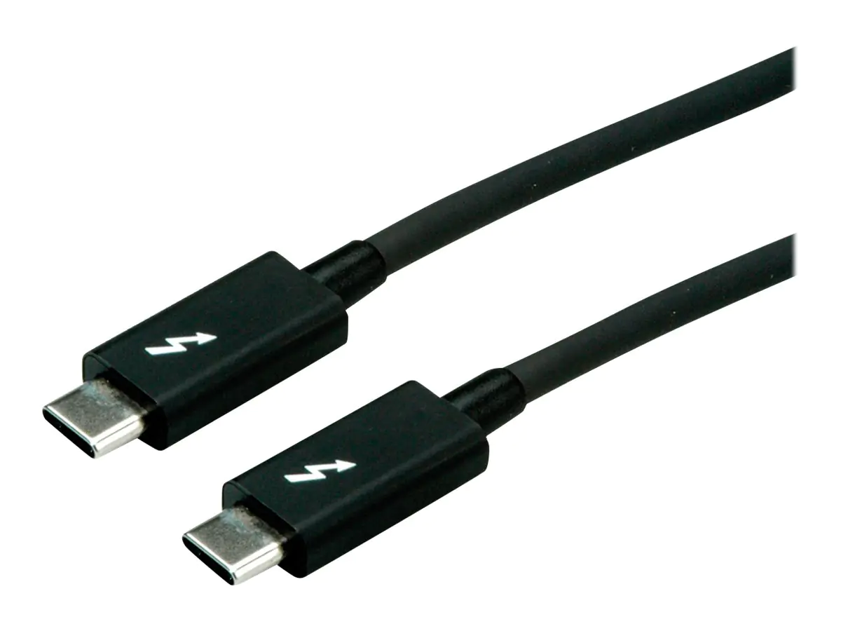 Roline - USB-Kabel - 24 pin USB-C (M) umkehrbar zu 24 pin USB-C (M) umkehrbar - USB 3.1 / Thunderbolt 3 / DisplayPort - 20 V - 5 A - 2 m - 5K Unterstützung - Schwarz
