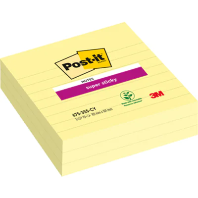 Haftnotiz Post-it Super Sticky 675-3SCY 101x101mm lin. gelb 3 St.