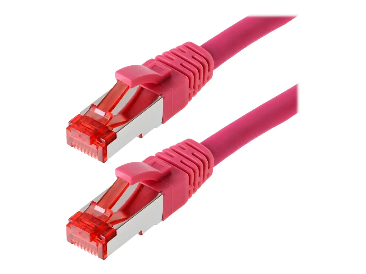 Helos - Patch-Kabel - RJ-45 (M) bis RJ-45 (M) - 1.5 m - SFTP, PiMF - CAT 6 - geformt, ohne Haken - Magenta