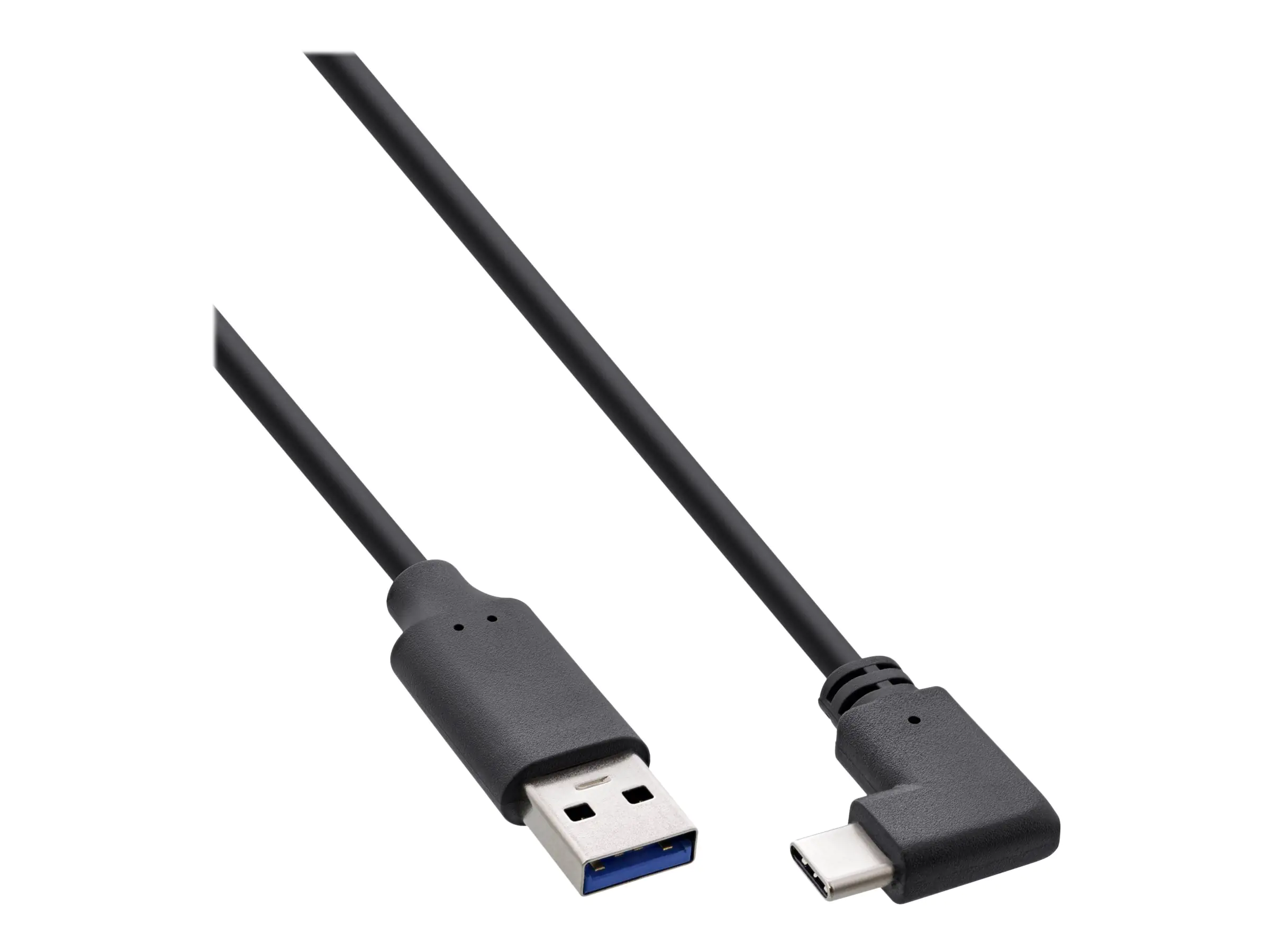 InLine - USB-Kabel - 24 pin USB-C (M) gewinkelt zu USB (M) - USB 3.2 - 5 V - 3 A - 30 cm - bis zu 10 Gbps Datentransferrate - Schwarz