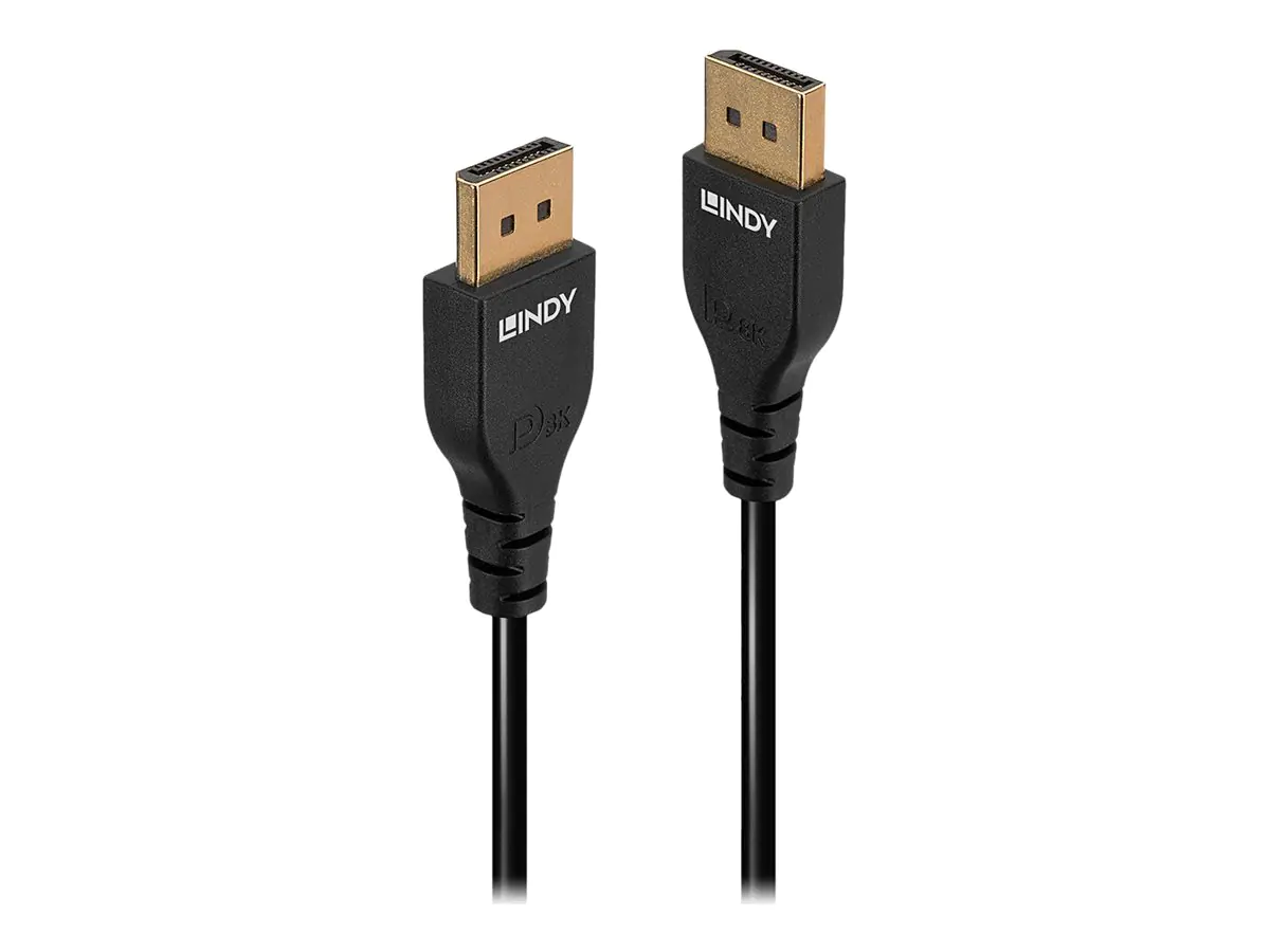 Lindy Slim Line - DisplayPort-Kabel - DisplayPort (M) zu DisplayPort (M) - DisplayPort 1.4 - 1 m - rund, unterstützt 4K 60 Hz (3840 x 2160), unterstützt 4K 60 Hz (4096 x 2160), unterstützt 4K 144 Hz (3840 x 2160), unterstützt 8K 60 Hz (7680 x 4320), 1080p