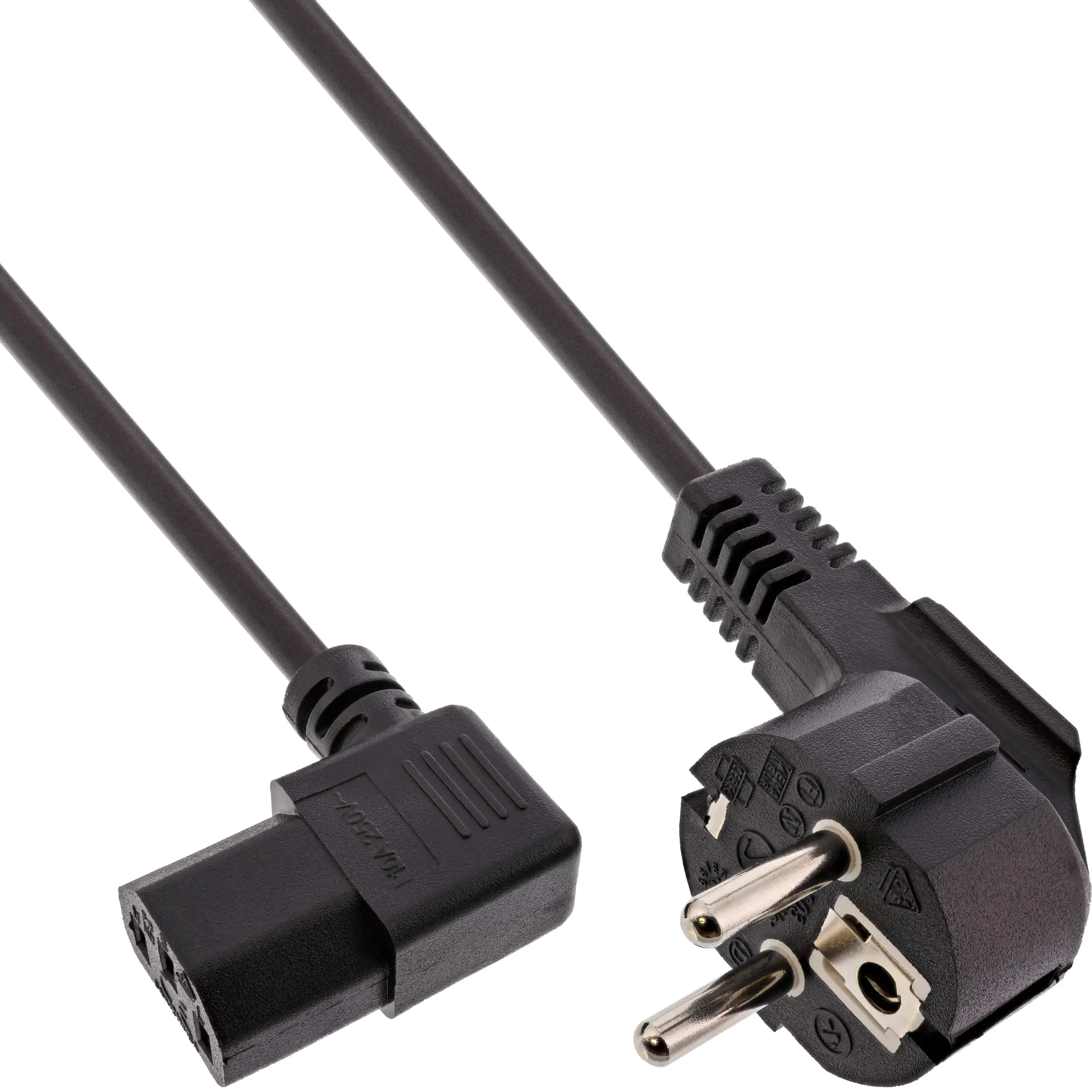 InLine 60er B-Pack Netzkabel Schutzk. gew. C13 rechts gew. schwarz 0 - Kabel - Strom/Netzteil