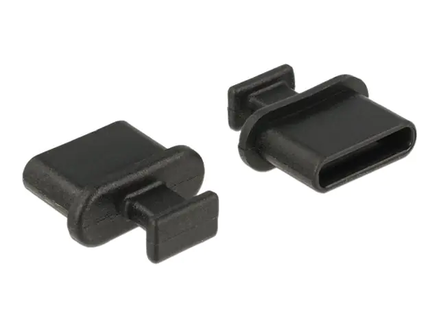 DeLOCK Dust Cover for USB Type-C Female - Schutzumschlag - Schwarz (Packung mit 10)