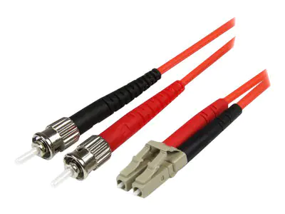 StarTech 1m Fiber Optic Cable - Multimode Duplex 50/125 - LSZH - LC/ST - OM2 - LC to ST Fiber Patch Cable - Patch-Kabel - ST multi-mode (M) zu LC Multi-Mode (M) - 1 m - Glasfaser - Duplex - 50/125 Mikrometer - OM2 - geformt - orange - für P/N: MCM1110MMLC