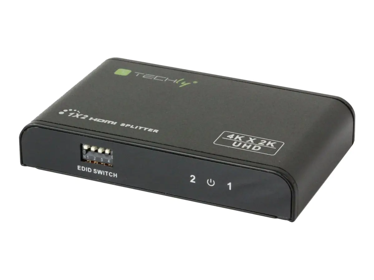 Techly HDMI2.0 Splitter 4K UHD 3D 2 ways with EDID - Video-/Audio-Splitter - 2 x HDMI - Desktop