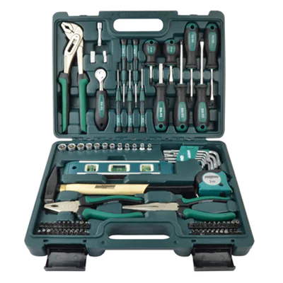 BRÜDER MANNESMANN WERKZEUGE Werkzeugkoffer 382 x 90 x 290 mm (B x H x T) 87 Werkzeuge Chrom-Vanadium Stahl grün/schwarz