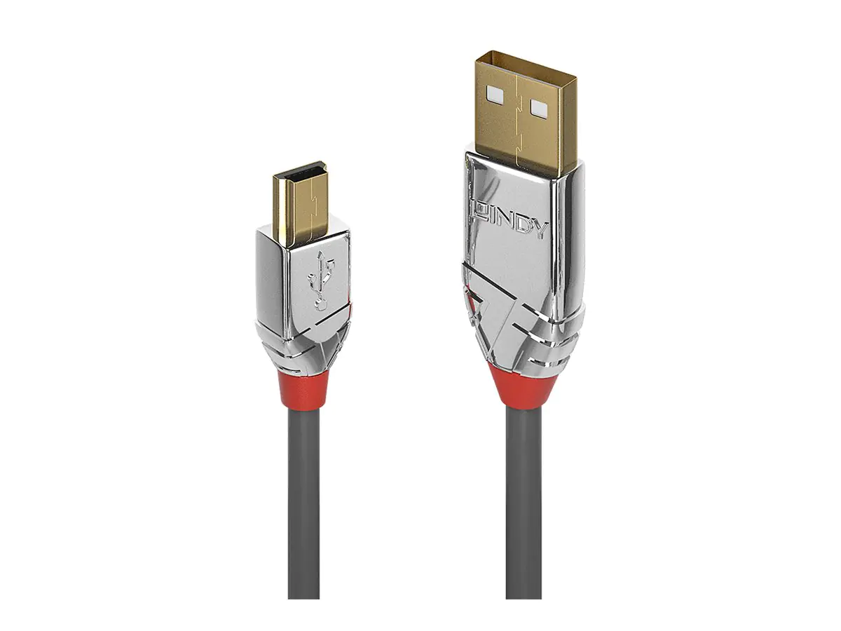 Lindy CROMO - USB-Kabel - USB (M) zu Mini-USB, Typ B (M) - USB 2.0 - 3 m - rund - Grau