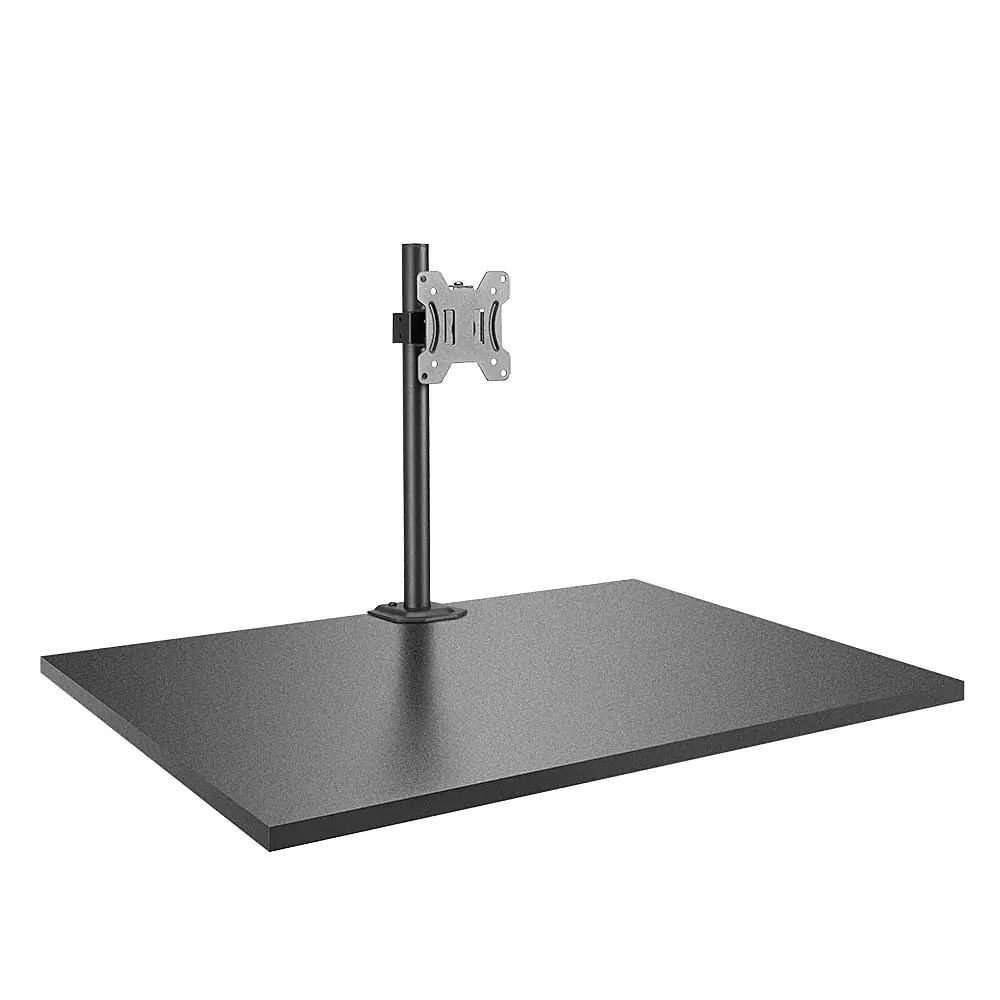 Lindy Single Display Short Bracket w/ Pole & Desk Clamp - Befestigungskit - einstellbarer Arm - für Monitor - Stahl - Silber - Bildschirmgröße: 43.2-71 cm (17"-28") - Tischmontage