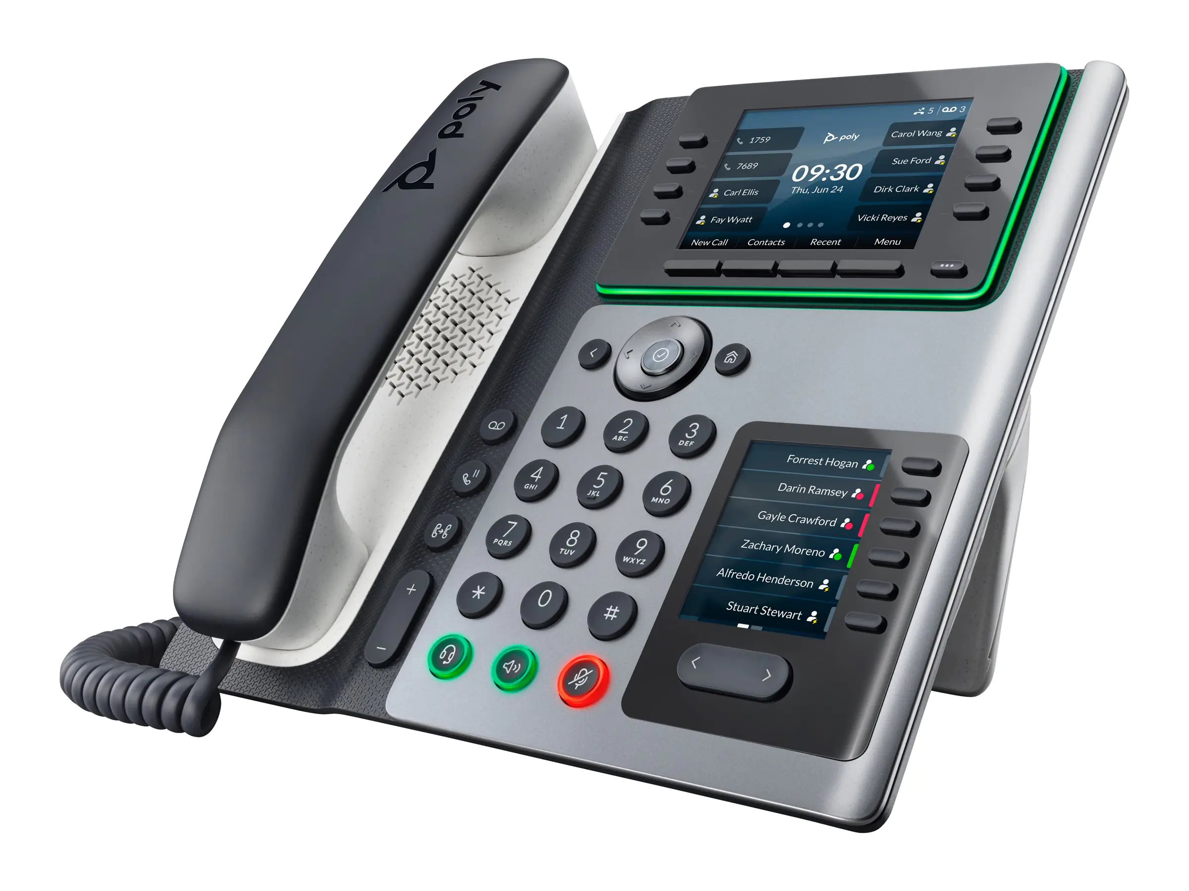 Poly Edge E400 - VoIP-Telefon mit Rufnummernanzeige/Anklopffunktion - dreiweg Anruffunktion - SIP, SDP - Schwarz
