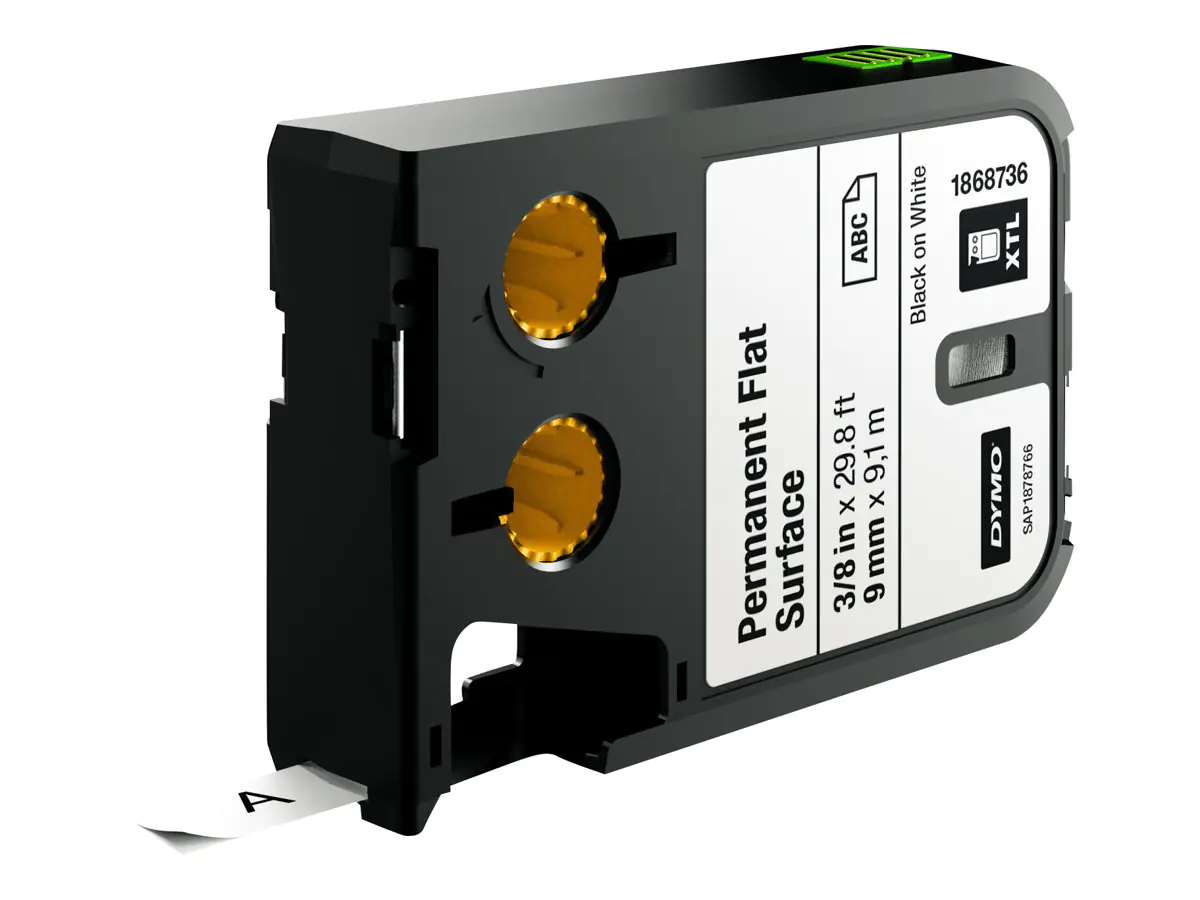 DYMO XTL Permanent haftend für ebene Oberflächen - Polyester - glänzend - Klebstoff - Schwarz auf Weiß - Rolle (0,9 cm x 9,1 m) 1 Rolle(n) Etiketten - für XTL 300, 500