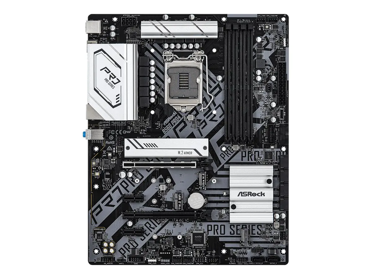 ASRock B560 Pro4 - Motherboard - ATX - LGA1200-Sockel - B560 Chipsatz - USB-C Gen1, USB 3.2 Gen 1 - Gigabit LAN - Onboard-Grafik (CPU erforderlich) - HD Audio (8-Kanal)