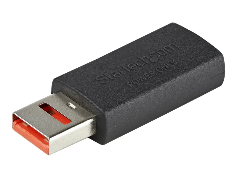 StarTech USB-Datenblocker - Secure Charge USB-Schutz - keine Datenübertragung - Charge/Power-Only-Adapter für Handy/Tablet (USBSCHAAMF) - USB-Ladeadapter - USB (nur Strom) (W) zu USB (nur Strom) (M) - 5 V - 2.4 A - Passiv - Schwarz