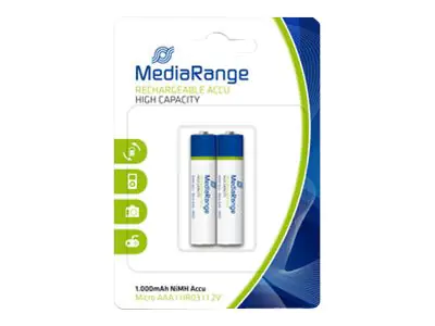 MediaRange MRBAT122 - Batterie 2 x AAA - NiMH - (wiederaufladbar) - 1000 mAh