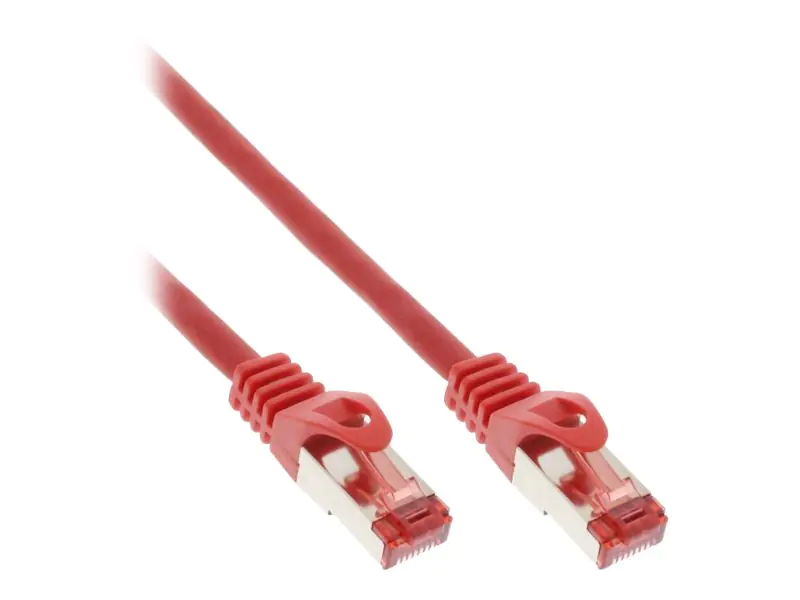InLine - Patch-Kabel - RJ-45 (M) bis RJ-45 (M) - 40 m - SFTP, PiMF - CAT 6 - geschirmt, geformt, ohne Haken - Rot